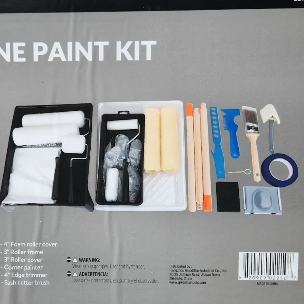 NEW 25 Piece Painting Tools Paint Roller DIY Home Improvement Supplies brushes s